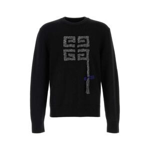 GIVENCHY Men's Embroidered Logo Sweater Men BLACK Sweaters & Cardigans